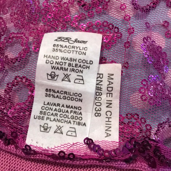 BB Jeans Fushia Top With Long Sleeves - Picture 4 of 4